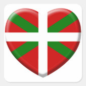 love drapeau pays Basque スクエアシール (正面)