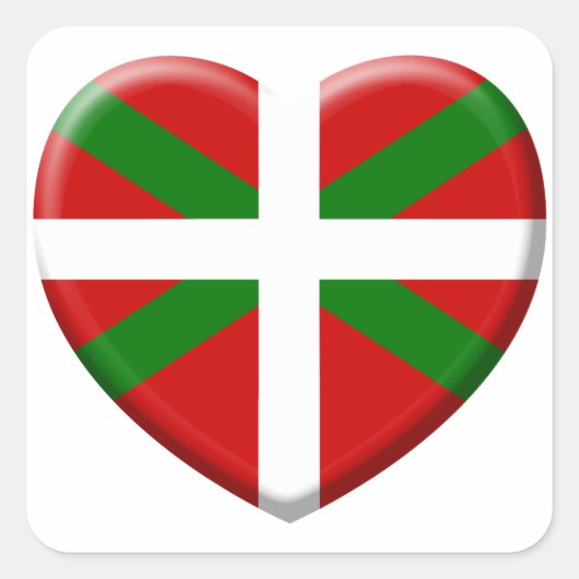 love drapeau pays Basque スクエアシール (正面)