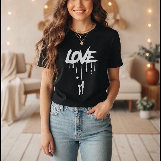 LOVE Dripミニマリスト グラフィック Tシャツ