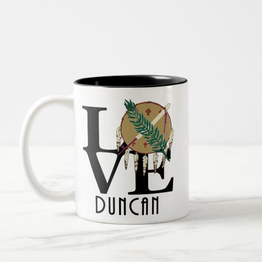 LOVE Duncan Oklahoma 11oz ツートーンマグカップ (左)