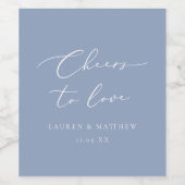 Love Dusty Blue 結婚'sの書道応援 ワインラベル (シングルラベル)