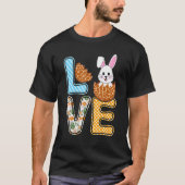 Love Easter Bunny Egg Giraffe Print Cute Bunny Kid Tシャツ (正面)