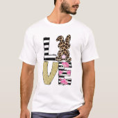 LOVE Easter Bunny Leopard Rabbit Trio Cute Easter Tシャツ (正面)