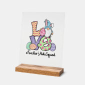 Love Easter Teacher's Aide Gnomes Teacher Easter 2 アクリルサイン (傾斜)