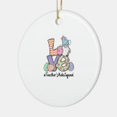 Love Easter Teacher's Aide Gnomes Teacher Easter 2 セラミックオーナメント (左)