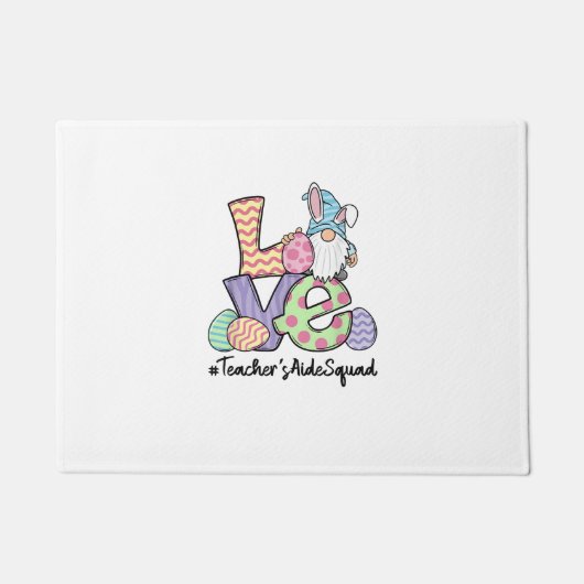 Love Easter Teacher's Aide Gnomes Teacher Easter 2 ドアマット (正面)