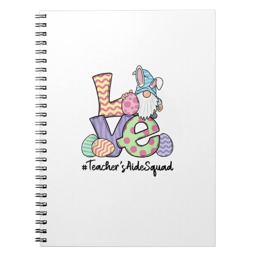 Love Easter Teacher's Aide Gnomes Teacher Easter 2 ノートブック (正面)