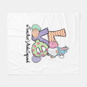 Love Easter Teacher's Aide Gnomes Teacher Easter 2 フリースブランケット (正面(横))