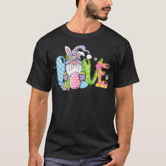 Love Easter With Gnomieおもしろい格言イースターチームF Tシャツ