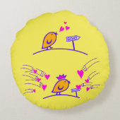 LOVE ECHO - Birds Tweetlercools 3漫画 ラウンドクッション (裏面)