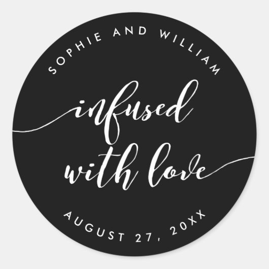 Love Editable Colorが入力されたスクリプ結婚ト ラウンドシール (正面)