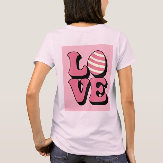 LOVE Egg Pink Women's Tシャツ (裏面)
