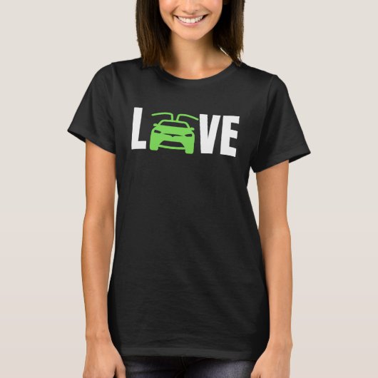 LOVE Electric Cars, LOVE E Cars, LOVE EVs  Electri Tシャツ (正面)
