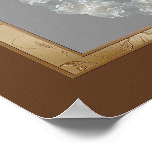 Love Elegant Bow Photo Frame Wedding  ポスター (角)