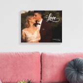 Love Elegant Script Wedding Photo Wall Art キャンバスプリント (インサイチュ (リビング))
