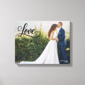 Love Elegant Script Wedding Photo Wall Art キャンバスプリント (正面)