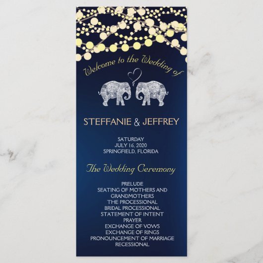LOVE/ELEPHANT NIGHT LIGHTS結婚式 プログラム (正面)