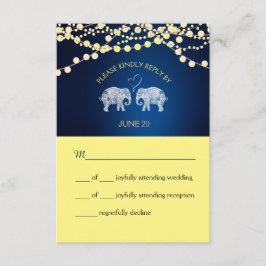 LOVE/ELEPHANT NIGHT LIGHTS結婚式RSVP 出欠カード