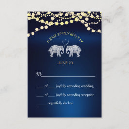 LOVE/ELEPHANT NIGHT LIGHTS結婚式RSVP 出欠カード