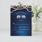 LOVE/ELEPHANT NIGHT LIGHTS結婚式RSVP 出欠カード (スタンド正面)