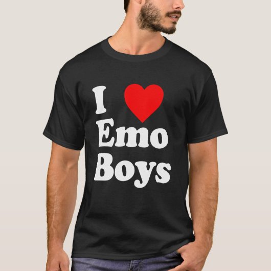 Love Emo Boys Heart Trendy Egirl Eboy GF Aesthetic Tシャツ (正面)