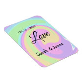 Love engagement wedding couple colorful bohpattern マグネット (右側)