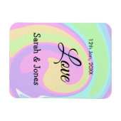 Love engagement wedding couple colorful bohpattern マグネット (横)