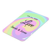 Love engagement wedding couple colorful bohpattern マグネット (左側)