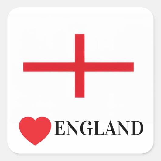 Love England抗議ステッカー スクエアシール (正面)
