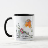 Love English Robin Birds so much Iおもしろい引用文 マグカップ (左)