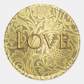 Love Envelope Seal Gold ラウンドシール (正面)