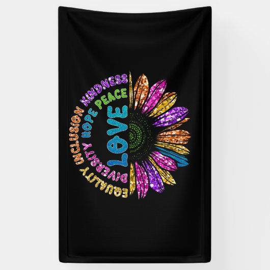 LOVE Equality Inclusion Diversity Hope Peace 横断幕 (縦)
