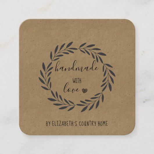 Love Etsyホームクラフタークラフトショーで手作り スクエア名刺 (正面)