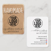 Love Etsyホームクラフター金ゴールドロゴ付き手作り 名刺 (正面/裏面)