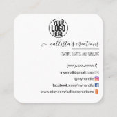 Love Etsy Home Crafterロゴ付き手作り金ゴールド スクエア名刺 (裏面)