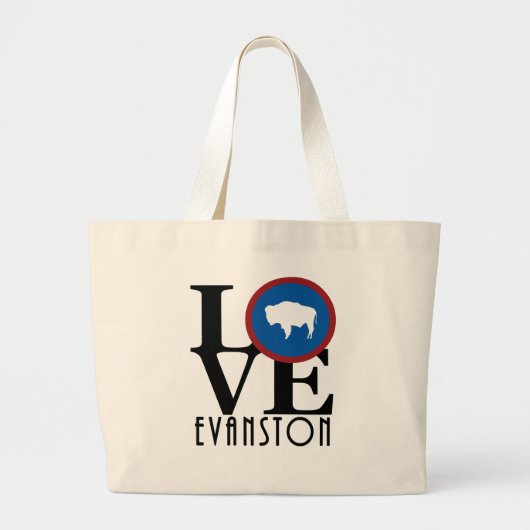 LOVE Evanston WY ラージトートバッグ (正面)