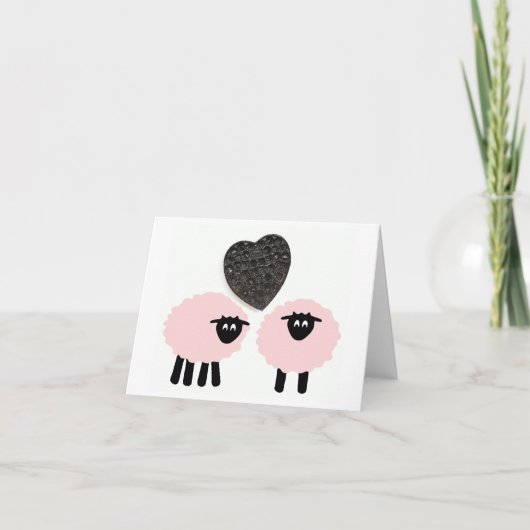 "Love Ewe 2"、遊び心のあるグリーティングカード カード (正面)