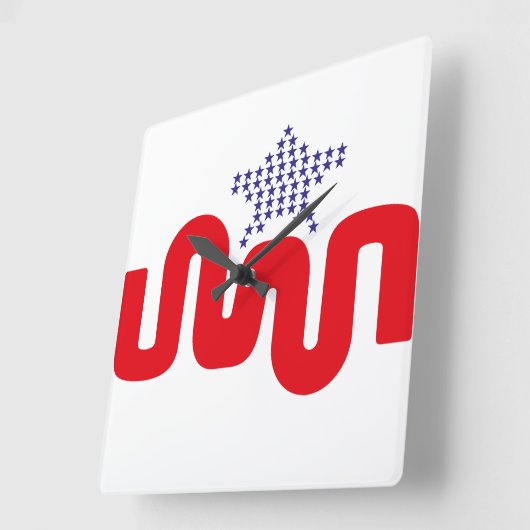 LOVE EXPERIMENTAL USA FLAG STARS BY MASANSER スクエア壁時計 (傾斜)