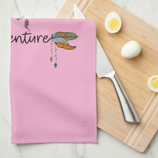 Love Explore Adventure Arrow Tribal Boho Design キッチンタオル (四つ折り)