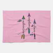 Love Explore Adventure Arrow Tribal Boho Design キッチンタオル (横)
