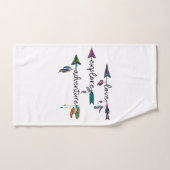 Love Explore Adventure Arrow Tribal Boho Design バスタオルセット (ハンドタオル)