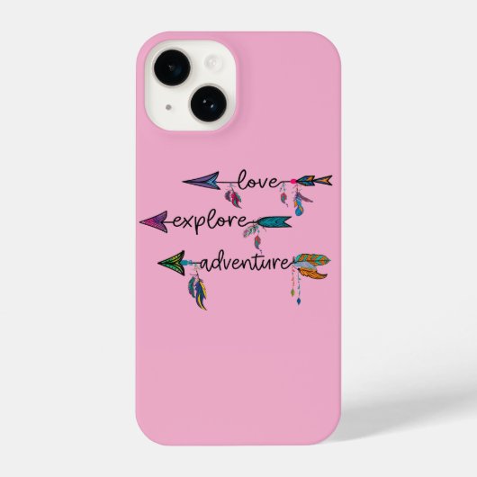 Love Explore Adventure Arrow Tribal Boho Design iPhoneケース (裏面)