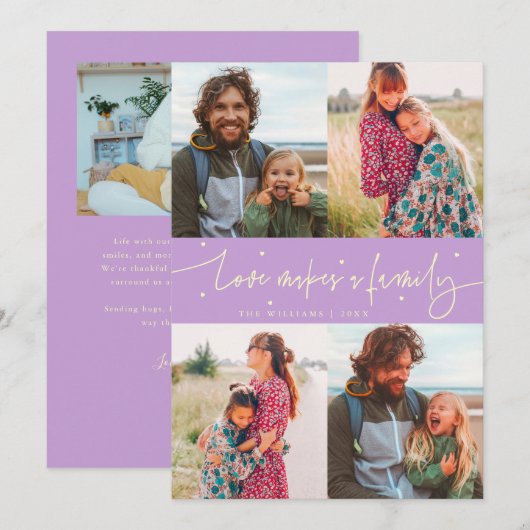 Love Family Lemon Wisteria Valentines Day Photo シーズンカード (正面/裏面)