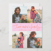 Love Family Orange Pink Valentines Day Photo シーズンカード (正面)