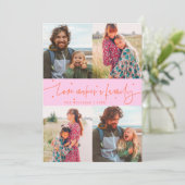 Love Family Orange Pink Valentines Day Photo シーズンカード (スタンド正面)