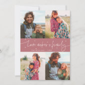 Love Family Pink Valentines Day Photo シーズンカード (正面)