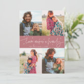 Love Family Pink Valentines Day Photo シーズンカード (スタンド正面)