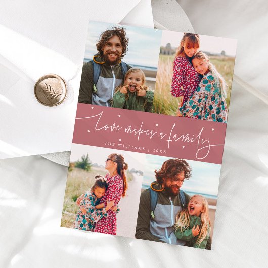Love Family Pink Valentines Day Photo シーズンカード