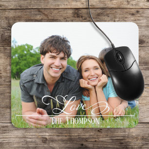 Love family Stylish Elegant Photo Personalized マウスパッド