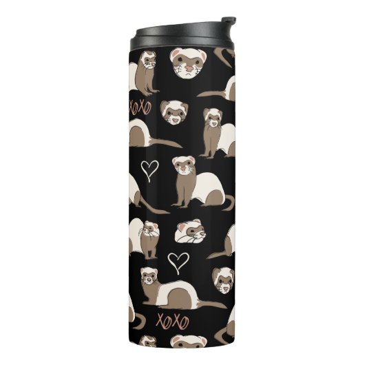 Love Ferrets - Black タンブラー (回転左)